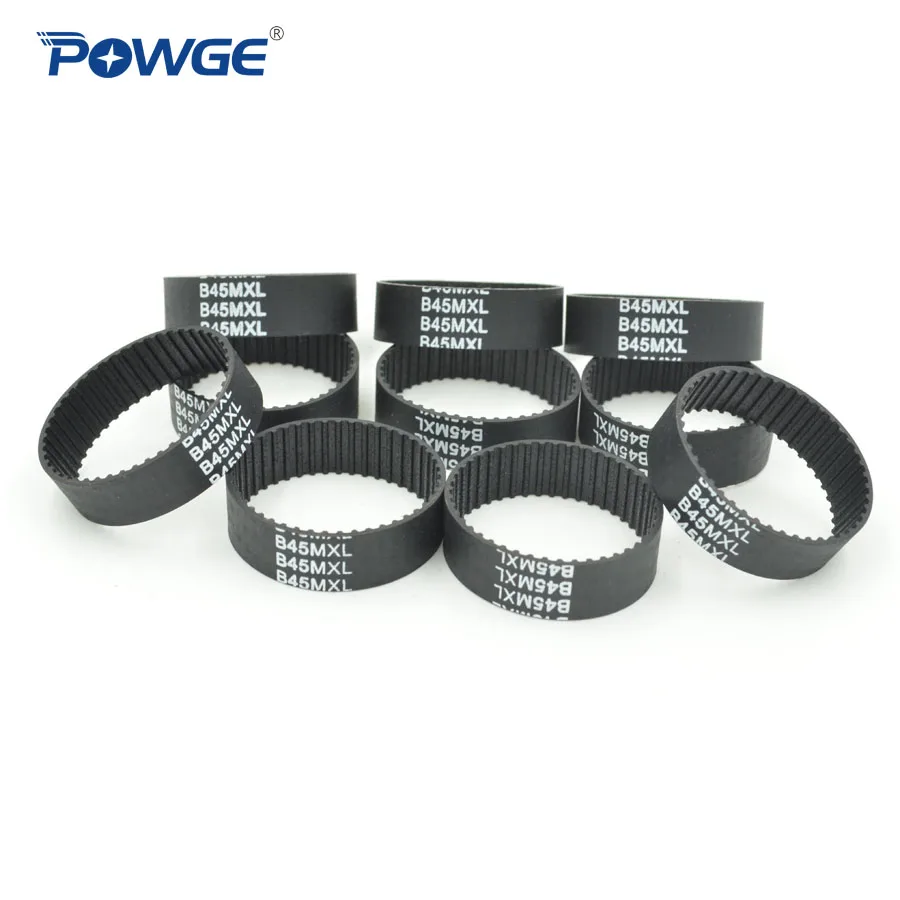 

POWGE MXL Timing belt 45 Teeth 36 MXL 037 width 6.35mm 9.5mm Rubber B45 MXL 037 Synchronous belt B45MXL 36MXL 45teeth