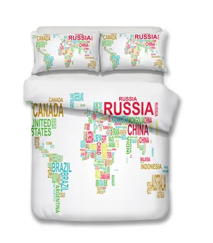 

3D Bedding Set Map Print Duvet cover set bedclothes with pillowcase bed set home Textiles