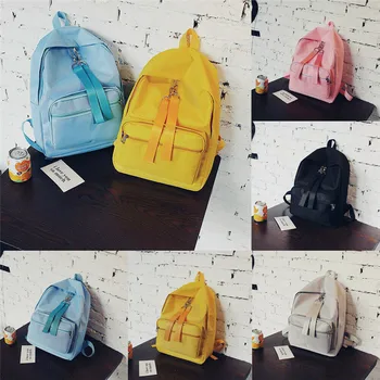 

New Fashion Small Waterproof Nylon Women Black Backpack Girls Shoulder Back Bag