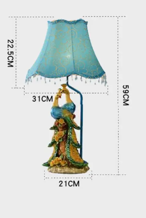 Европейский роскошный Настольный светильник s ретро короткий смоляный Павлин прочный Настольный светильник классический декоративный Настольный светильник s