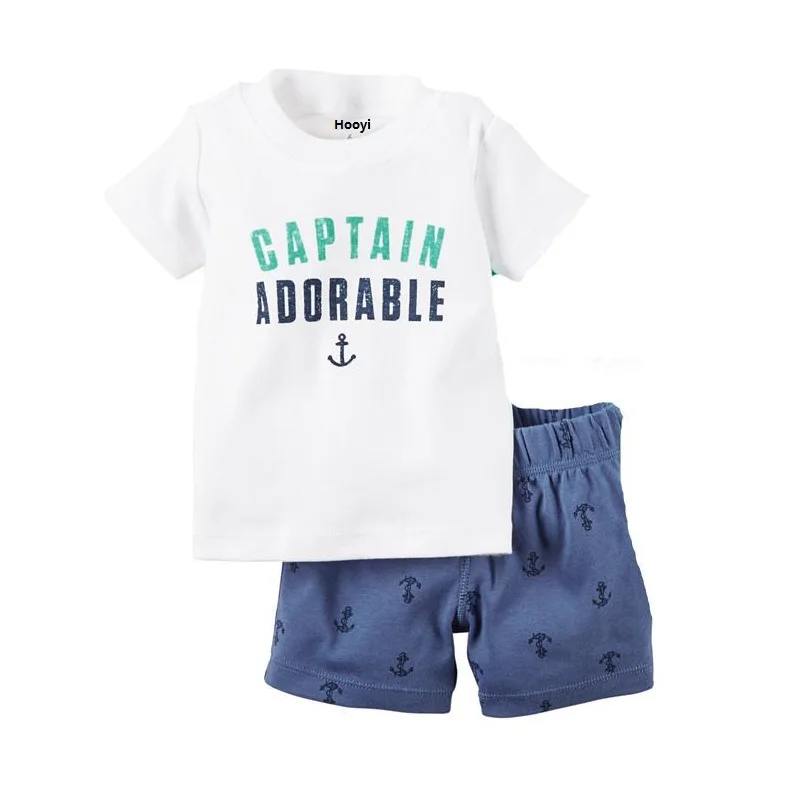 Baby Boy Summer Sailor Anchor Set T-Shirt Top Shorts Outfit 6 12m 2 3 4 years