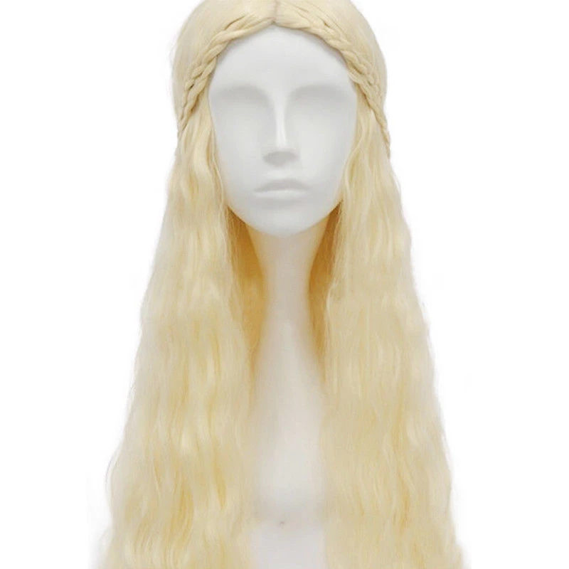 Дейенерис Таргариен косплей парик для игры престолов сезон 7-Khaleesi костюм волос парик(светильник блонд