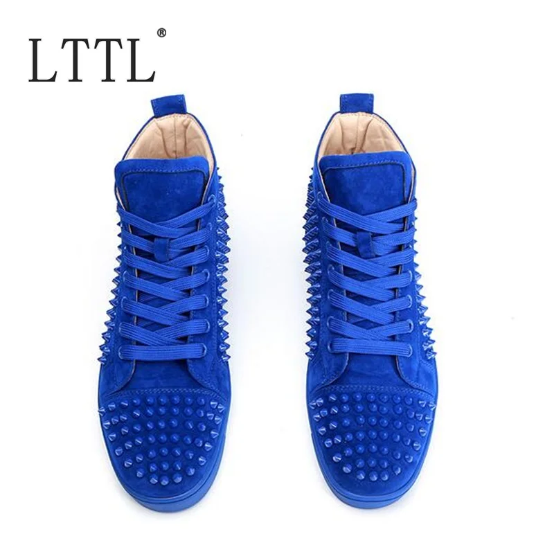 LTTL Blue Suede Men Sneakers Luxury 