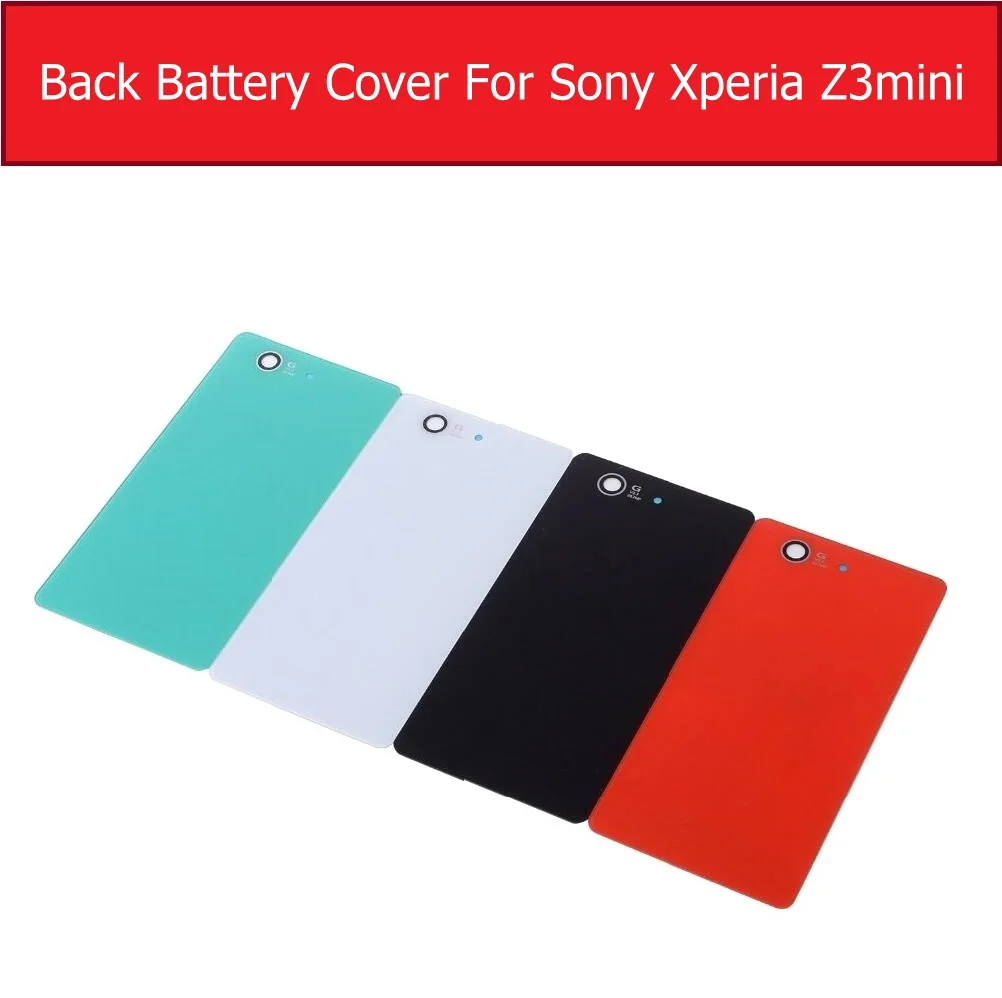 Задняя Батарея двери Корпус Стекло Крышка для sony Xperia z3 mini/компактный M55W D5803 D5833 сзади Стекло крышка чехол+ 1 шт, защитная пленка в подарок