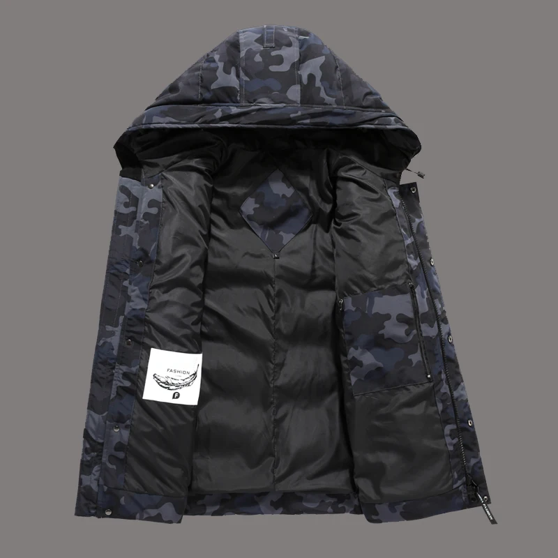 Камуфляжная зимняя куртка для мужчин, Толстая теплая парка с капюшоном, зимнее пальто для мужчин, ветрозащитные военные армейские ветровки, камуфляжные мужские куртки 5XL