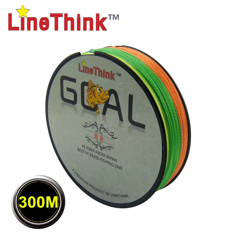 300M Brand LineThink GOAL Japan Multifilament PE 4X Braided Fishing Line  6LB-100LB