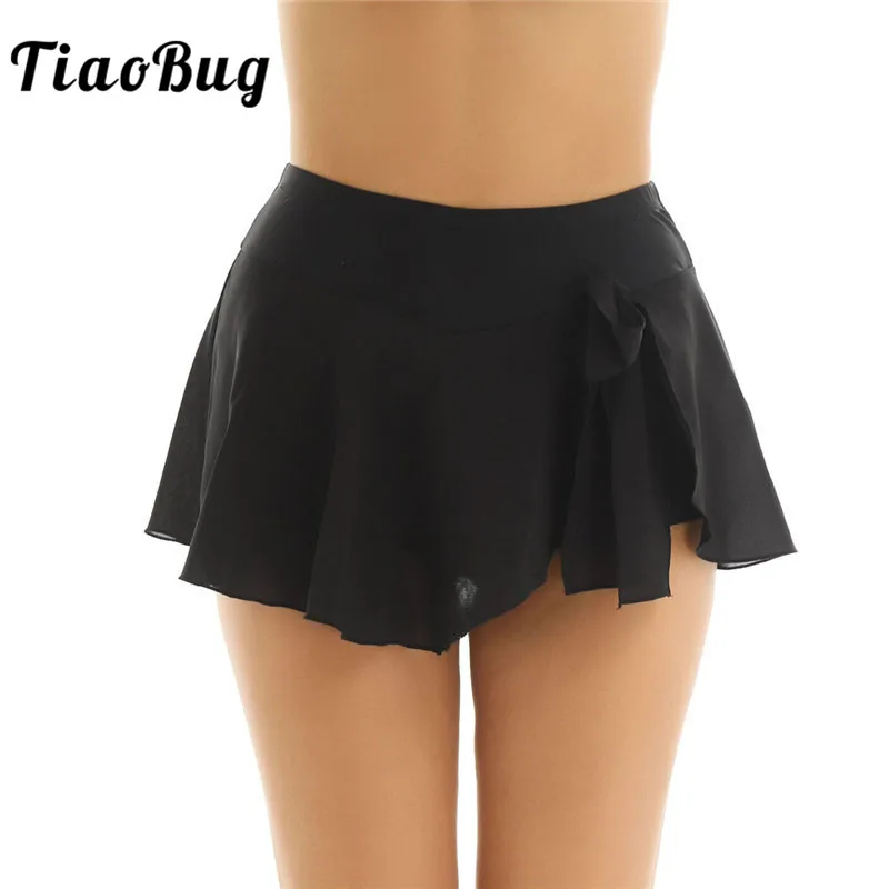 TiaoBug Figure Skating Short Skirt for Women Training Dress Gymnastics Ice Skating Chiffon Skirt