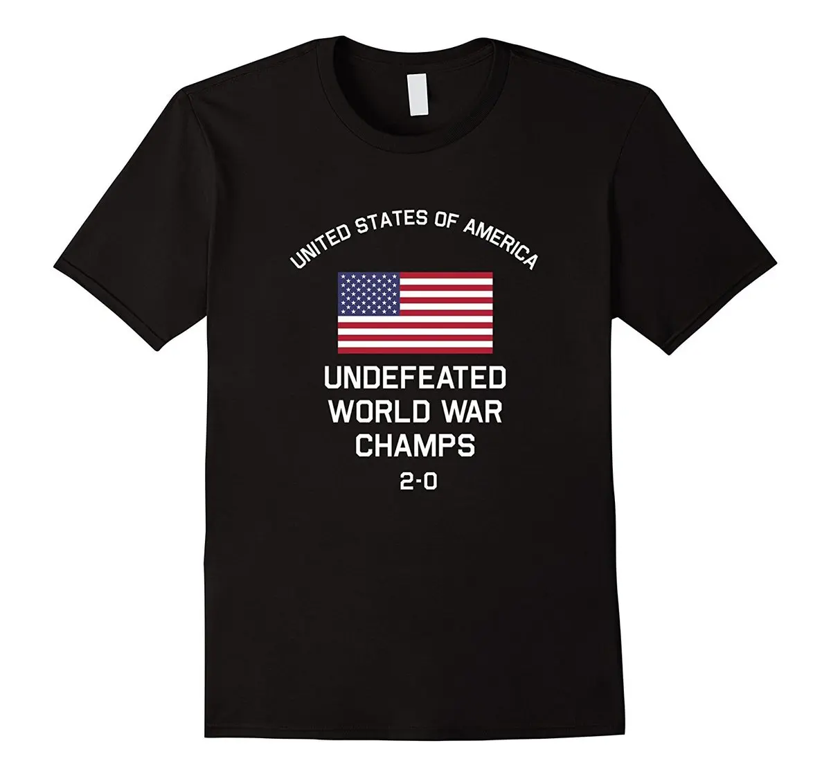 2019 Hot Sale 100% Cotton USA July 4 Undefeated World War T-Shirt WW1 WW2 Flag Summer Style Tee Shirt