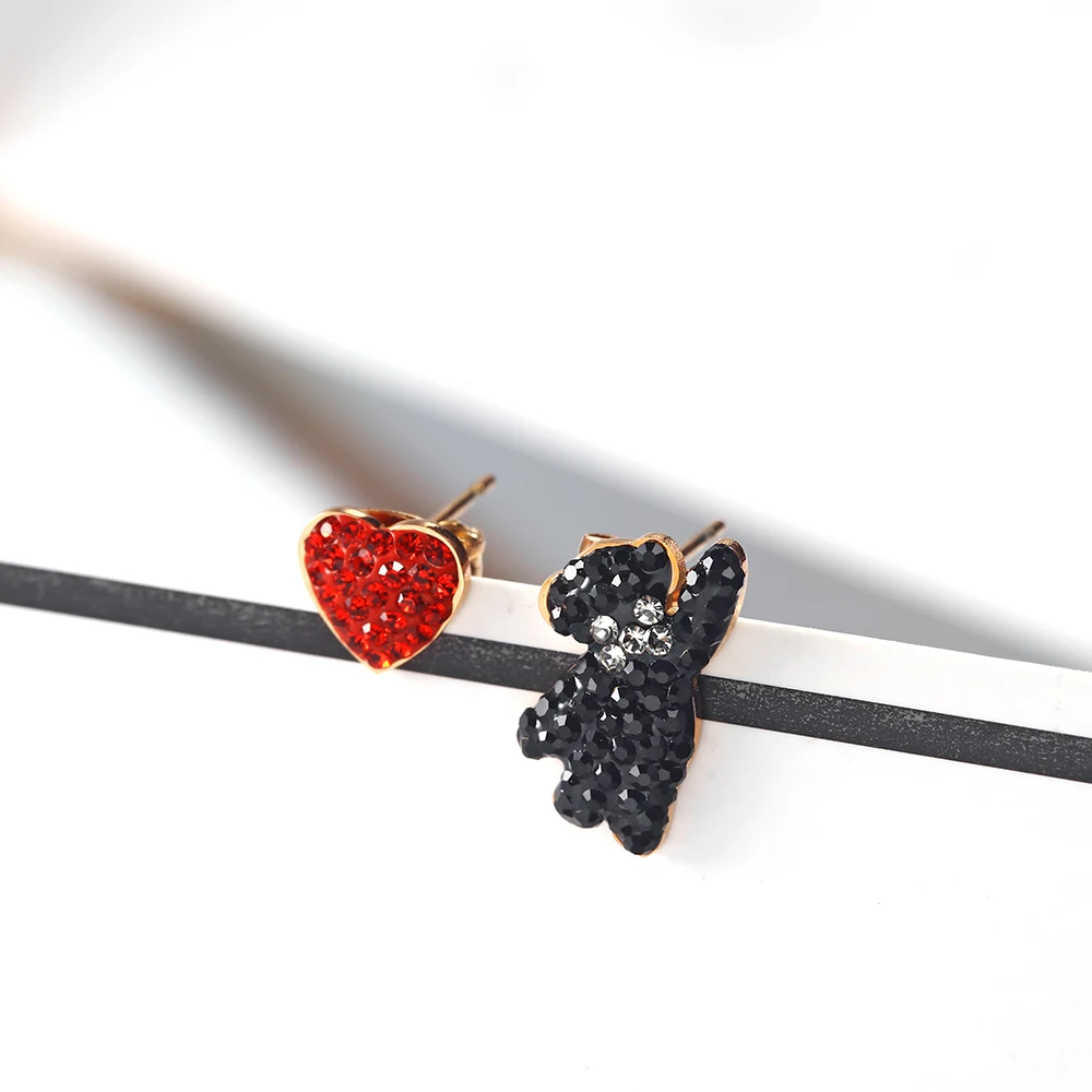 

OUFEI Stainless Steel Jewelry Woman Vogue 2019 Rose Gold Heart Stud Earrings For Women Jewelry Accessories Wholesale Lots Bulk