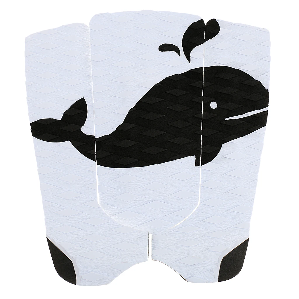 EVA 3 piece Surfboard Traction Tail Pads Surfing Surf Deck Anti-slip Grips White Black Bodyboard Water Sports Surfing Accessory