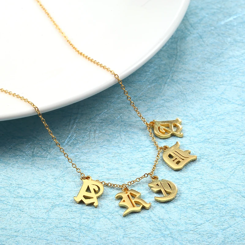 L11 Old English Custom Names Necklace Gothic Personalized Choker For Women Necklace 925 Silver Customized Jewelry Birthday Gift  (2)