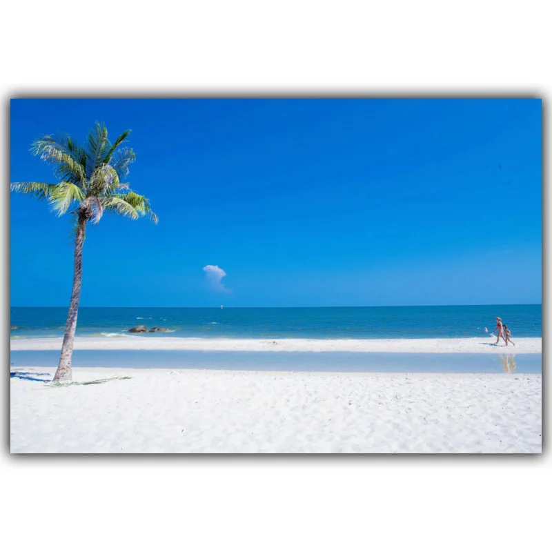 

Summer Sun and Beach ,Sea Palm And Mountain Landscape Wall Painting Home Decoration Pictures Silk Canvas Poster Print