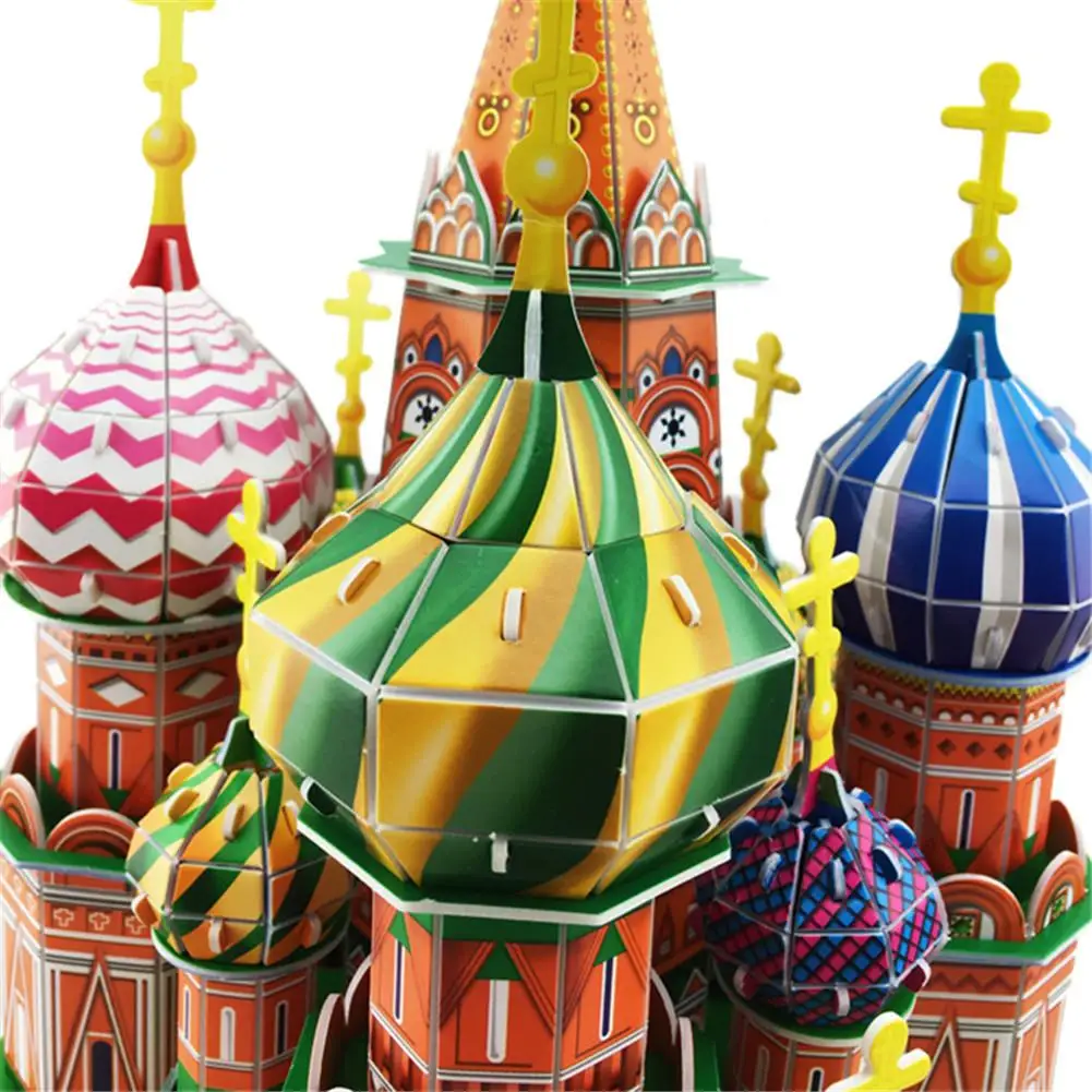 Большой русский 3D головоломки игрушки для детского собора Нотр Дам Святого