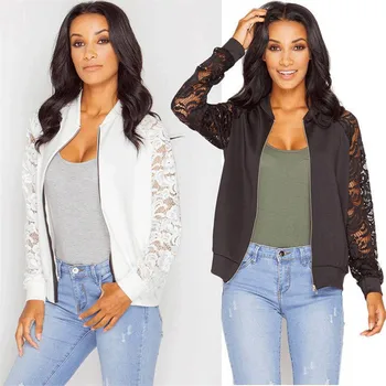 

Fashion Autumn Women Jacket Zipper Long Sleeve Bomber Baseball Coat Basic Pilot Jacket Female Outerwear coat plus size