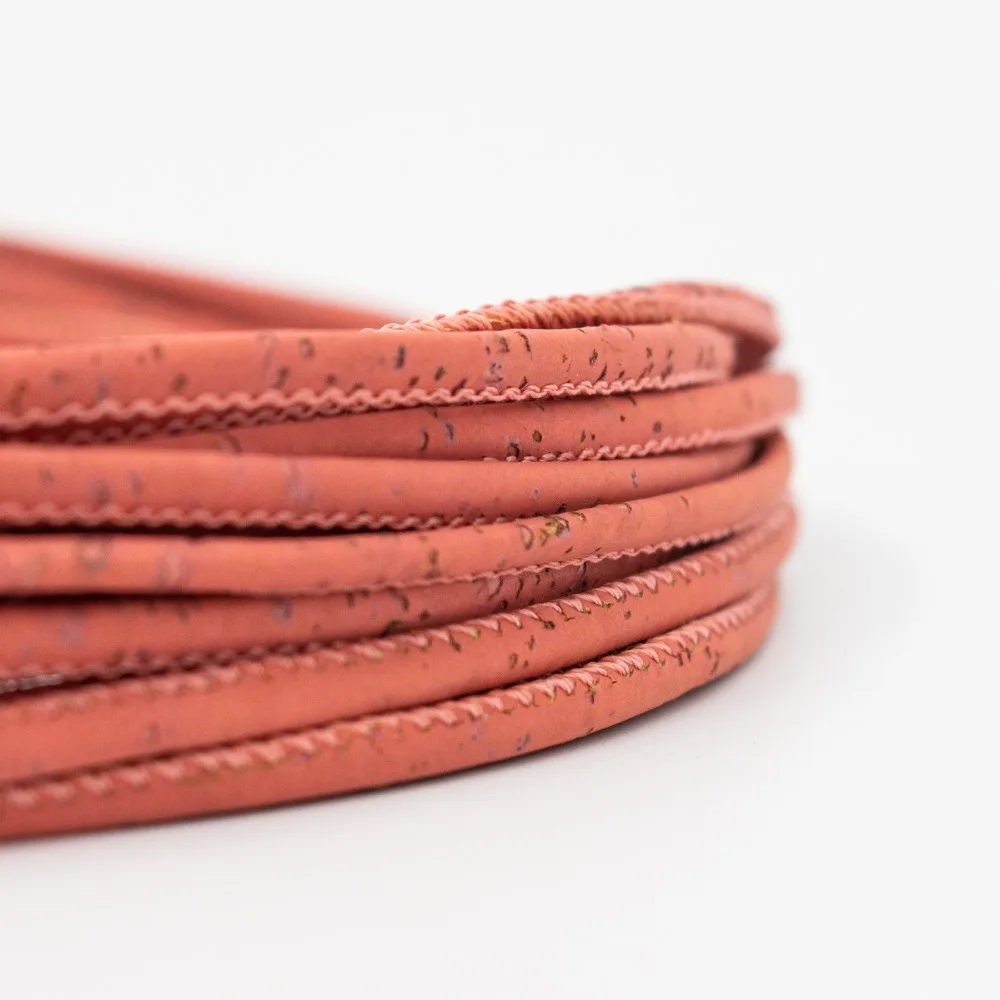 3mm round pink cork cord Portuguese cork wholesale jewelry supplies