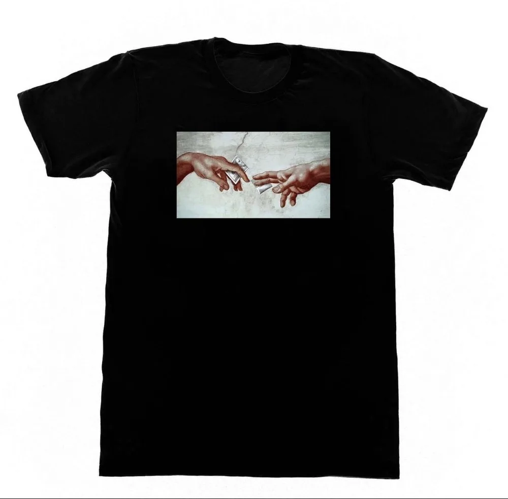 

On Sale New Fashion Summer Leonardo Da Vinci Sistine Chapel Drug Deal From God Shirt T-shirt Print T Shirt Men