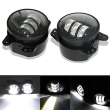2pcs/Pair 30w led 4 inch White Round fog lights lens Projector 4” Fog Lamp For Offroad Jeep Wrangler Dodge Chrysler