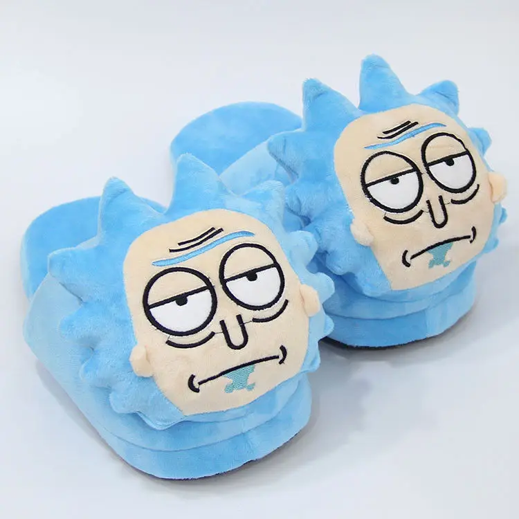 Rick and Mori MEESEEKS/Хлопковые плюшевые тапочки, теплая обувь для косплея с героями мультфильмов