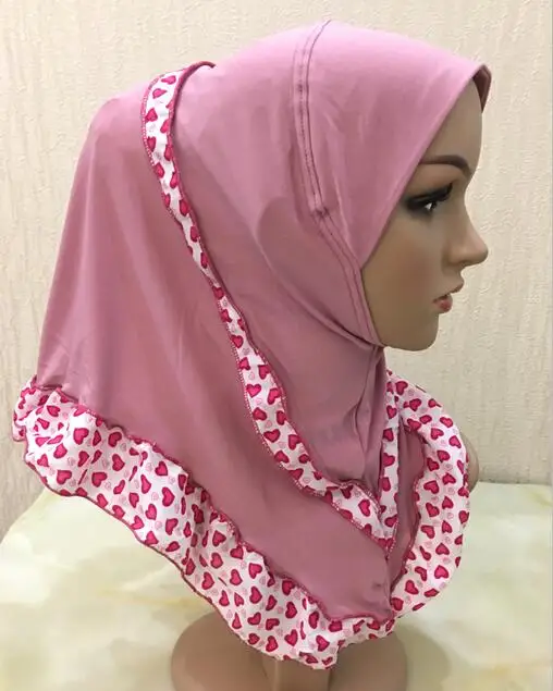H1116 красивый хиджаб детский с шифоновым слоем, маленькая девочка мусульманский шарф, быстрая, разные цвета
