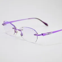 Женские близорукие оправы для очков из чистого титана, оправа для очков с бриллиантами, оптические очки по рецепту для женщин