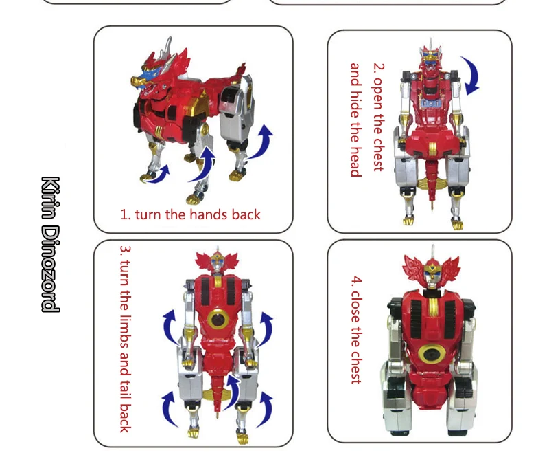 5 в 1 фигурку подарки для детей куклы игрушечные лошадки трансформации Dinozord Робот-Динозавр Рейнджерс Megazord