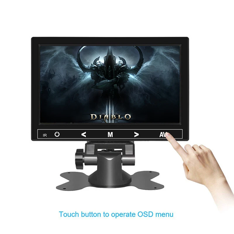 

800x480 7 " Button Touch LCD Mini Monitor Computer TV with HDMI VGA Video Audio Input for Home security Display/CCTV Car Rearvie