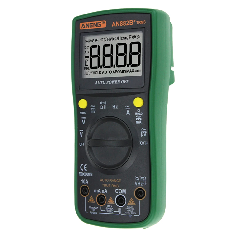 High Accuracy Meter Digital Multimeter Ampere Capacitance Resistance Voltage Tester with Crocodile Clips (Green) | Автомобили и