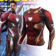 NDANBAO горячая Распродажа одежды Железный человек Мстители 3 бесконечные войны фитнес быстросохнущие топы спортивный тренажерный зал с длинным рукавом для мужчин