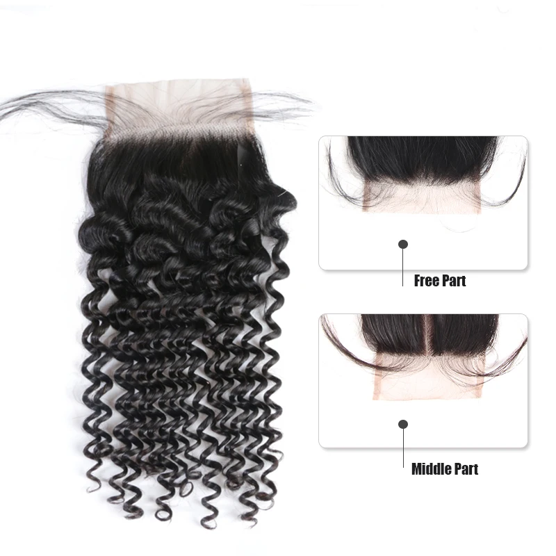 Ali queen hair средний коэффициент 7А перуанские девственные волосы глубокая волна кудрявые человеческие волосы пряди с закрытием 3 пряди с закрытием