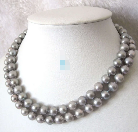 

ddh002019 34" 8-10mm Silver Gray Freshwater Pearl Necklace