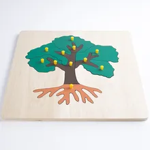 New Wooden Baby Toys Tree Mosaic Puzzle Baby Education Toy Baby Gifts wooden baby puzzle toy magnetic fruit tree