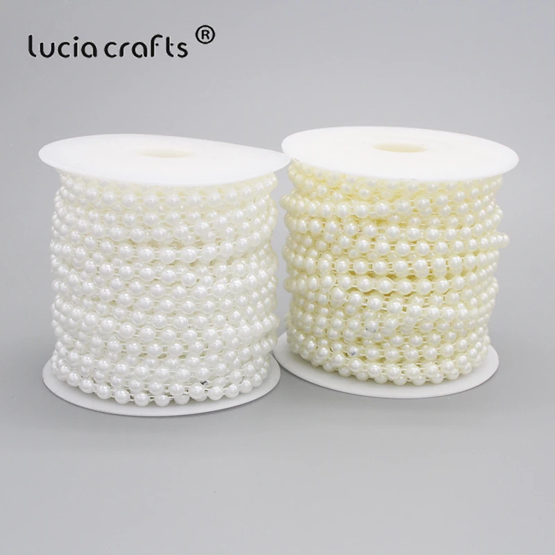 Lucia Crafts, 2 года/партия, АБС-пластик, слоновая кость/белый, 2 линии, полукруглый искусственный жемчуг, плоская задняя сторона, отделка бусин, сделай сам, свадебное украшение для дома C0606