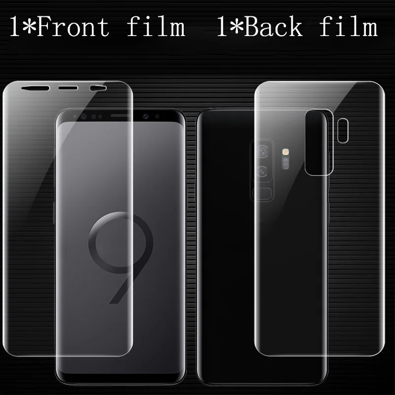 

2PCS Soft PET Front+Back Screen Protector For Samsung S9 S9 Plus Note 8 S8 Plus Screen Protector Bending Film Not Tempered Glass