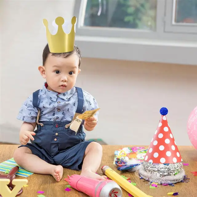 11 Pieces Happy Birthday Party Hats Polka Dot DIY Cute Handmade Cap Crown Shower Baby Decoration Boy Girl Gifts Supplie