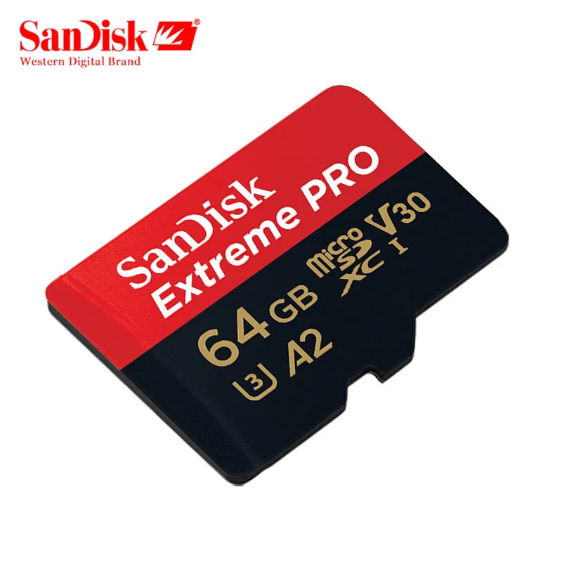 Оригинальная карта памяти SanDisk Extreme PRO Micro sd 128 Гб 64 ГБ 32 ГБ A2 U3 V30 UHS-1 4K flash Microsd TF карта с адаптером SD