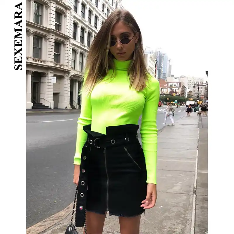 Neon green clothes for womens Clearance