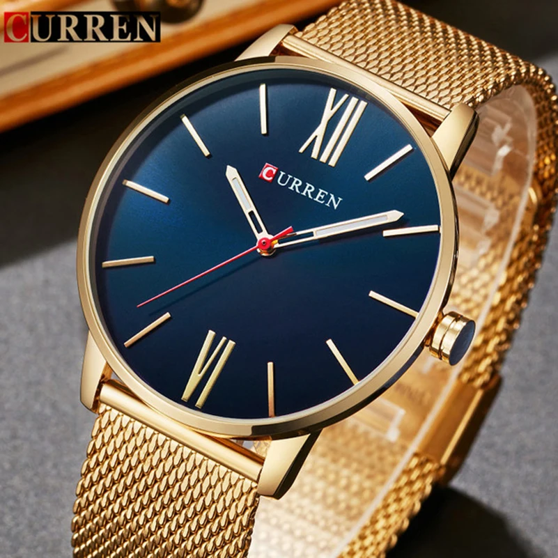 Achat CURREN Montres De Marque Pour Hommes De Luxe Quartz Montre Décontractée Hommes En Acier Inoxydable Maille Horloge relogio masculino 8238 Drop Shipping