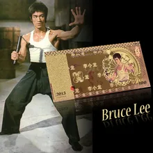 WR 2019 sıcak yeni renkli banknot toptan Bruce Lee 100 altın folyo banknot değer koleksiyonu için hediye koleksiyonu için hobi