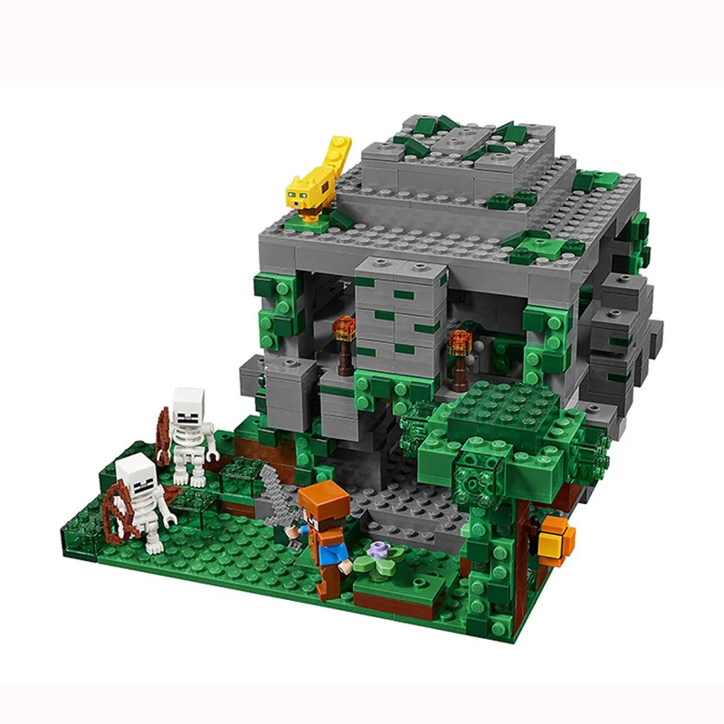 

Minecraft The Jungle Temple Steve skeleton ocelot 21132 LegoINGlys 827 DIY Model Building Block Set Kids Brick Toy festival gift