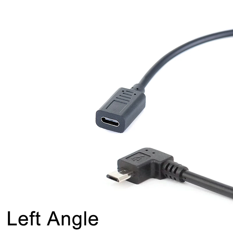 Usb type-c Женский к Micro USB OTG разъём кабельный переходник дропшиппинг - Цвет: Left Angel