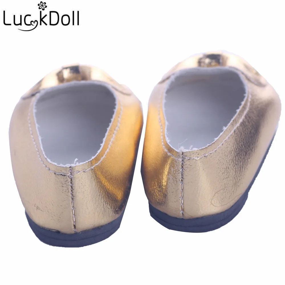 LUCKDOLL круглый носок принцесса обувь подходит 18 дюймов Американский 43 см аксессуары для кукол, игрушки для девочек, поколение, подарок на день рождения