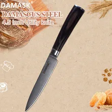 Дамасский японский кухонный нож Дамаск 4,5 дюймов дамасский клинок стальной универсальный нож 67 слоев VG10 бритва острый нож кухонные инструменты