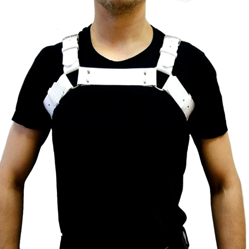 

Fashion Faux Leather Adjustable Sexy Men Body Chest Harness Bondage metal O-rings punk rock Bondage Party Lingerie