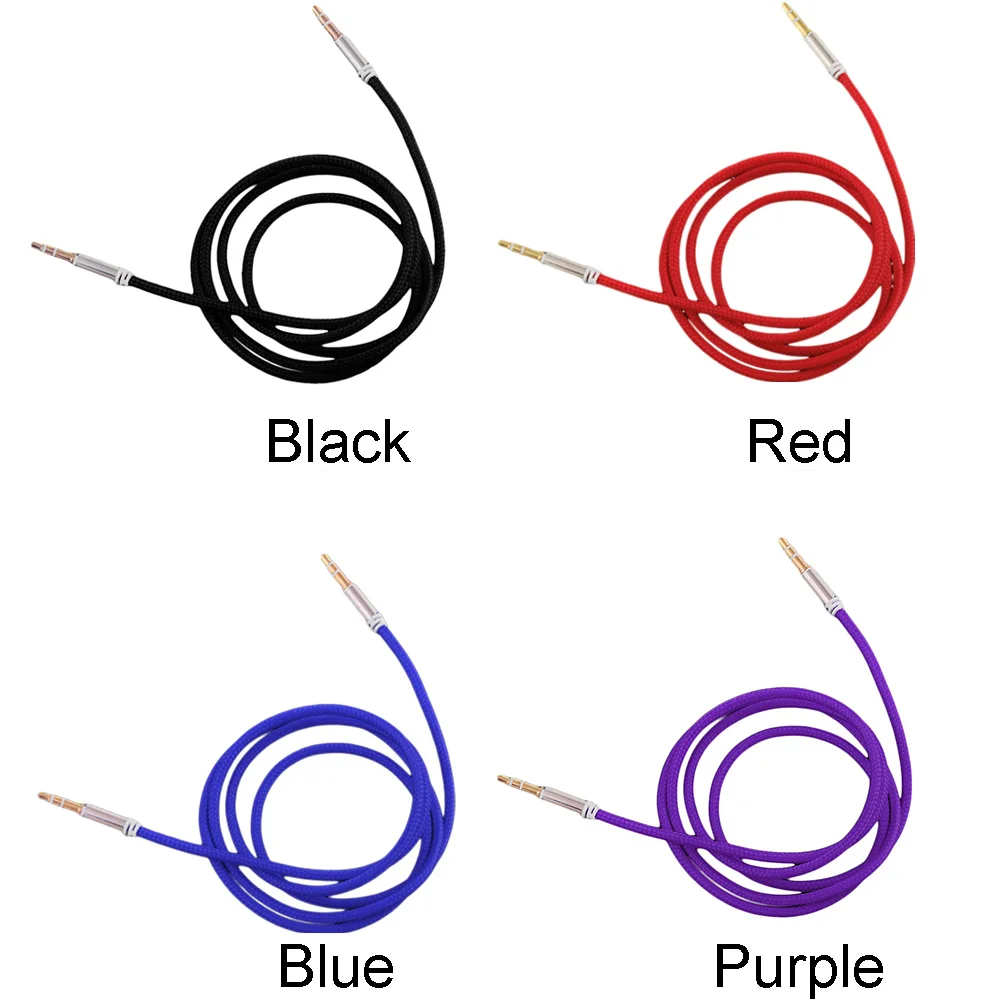 Нейлоновая оплетка AUX кабель 3,5 мм разъем папа-папа автомобильный Aux вспомогательный разъем стерео аудио кабель для iPhone для iPod