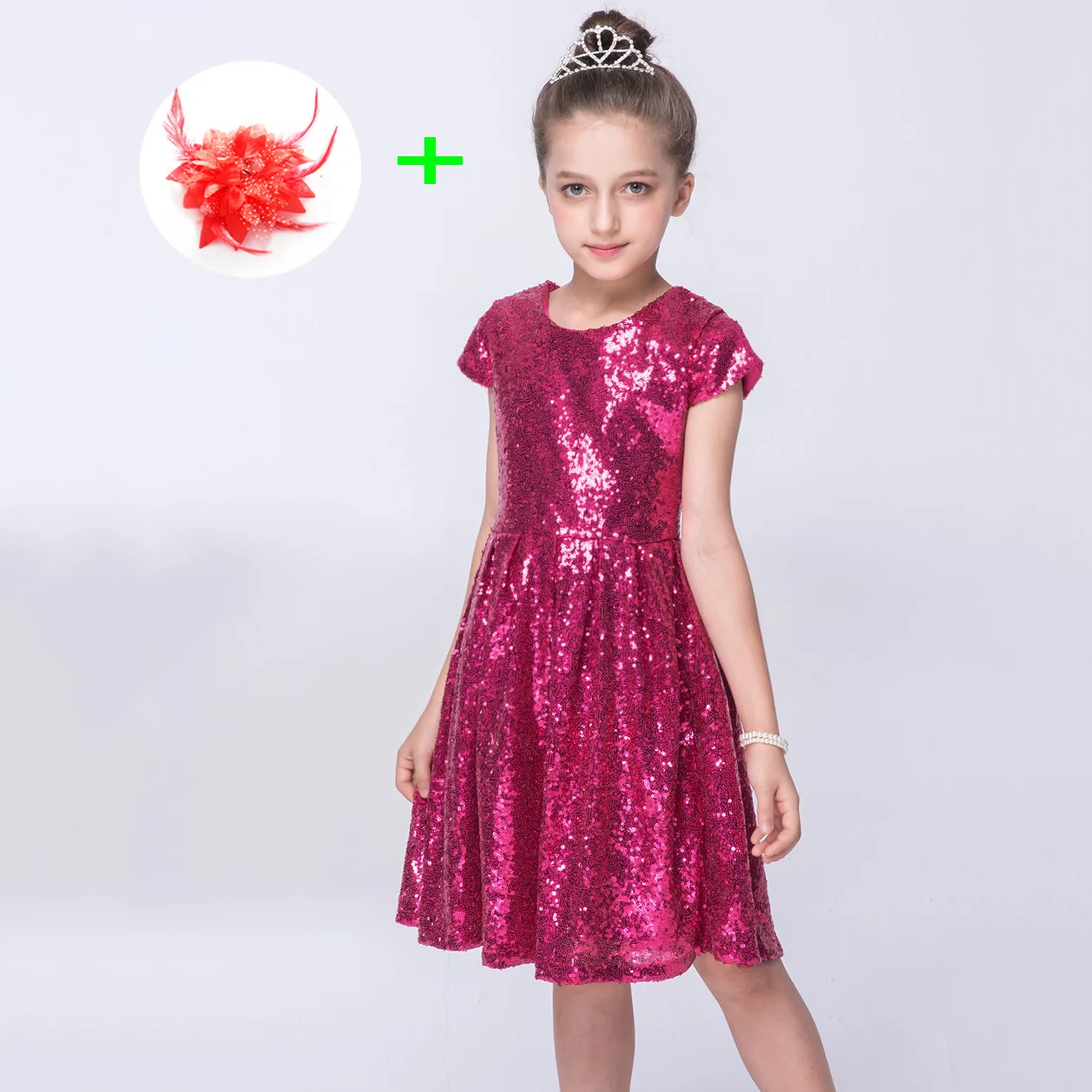 Europe 2-8 Year Old Children Clothing Baby Girls Clothes Sleeveless Full Sequins Summer Princess Party Dress Kids | Детская одежда и