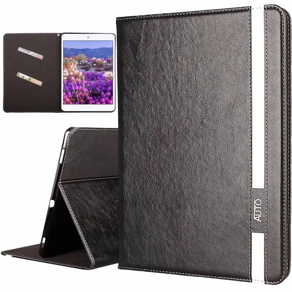 Luxury Genuine Book Flip PU Leather Cover Wallet Case with