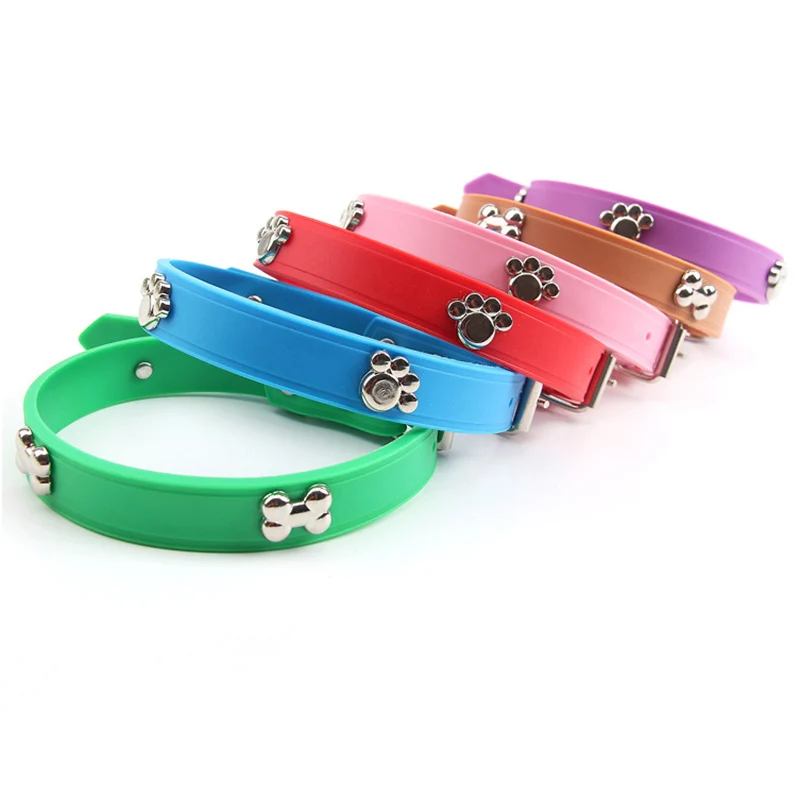 1 Piece 3 Colors Rubber Collar High Quality Durable Colorful Silicone