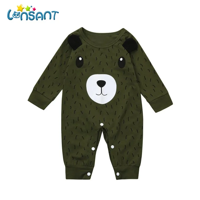 

LONSANT 2018 Newborn Baby Boys Girls Romper Autumn Winter Unisex Casual Jumpsuit Fantasias Infantil Baby Clothes Dropshipping