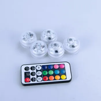 

RGB LED Submersible Light IP68 Waterproof Tea Table Cup Candle Light With 21 Key Remote Controller Christmas Wedding Party Decor