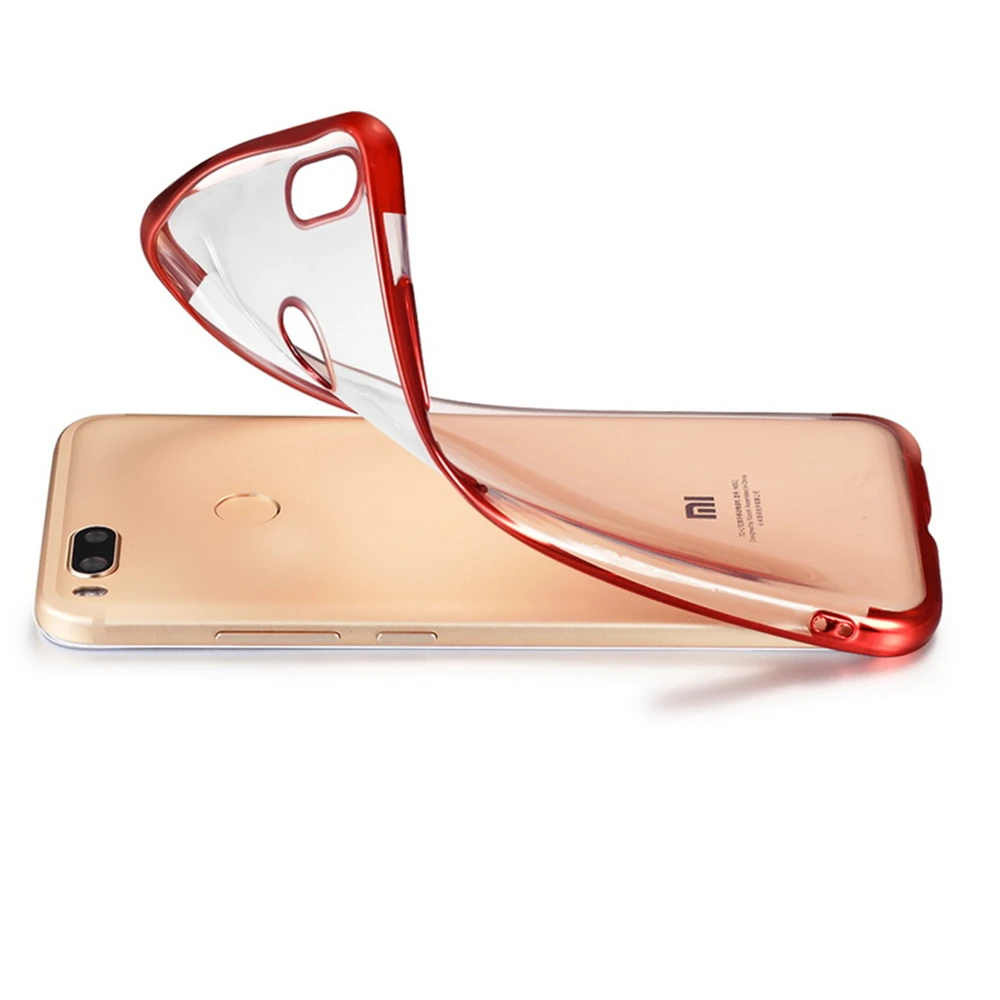 Global Version Newest Plating Soft TPU Case for Xiaomi Mi6 Mi5X Mi A1 Mix2 Transparent Case for Redmi 4X 5 Plus Note 4X 5 Pro 5A01